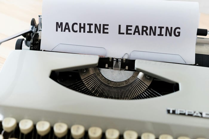 magnifying glass hovering over multiple interconnected web pages, symbolizing Perplexity AI's aggregation of diverse online sources for comprehensive answers
