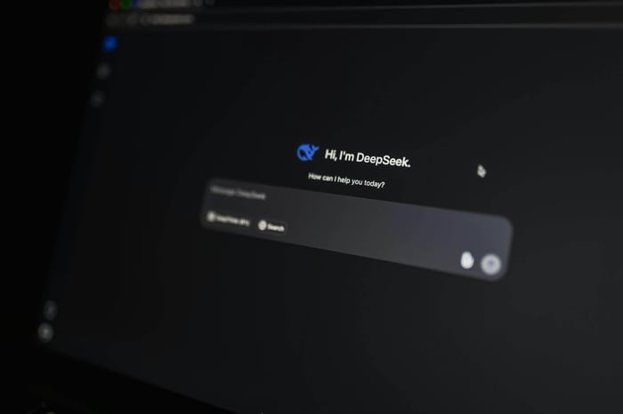 Close-up of an AI-driven chat interface on a computer screen, showcasing modern AI technology.